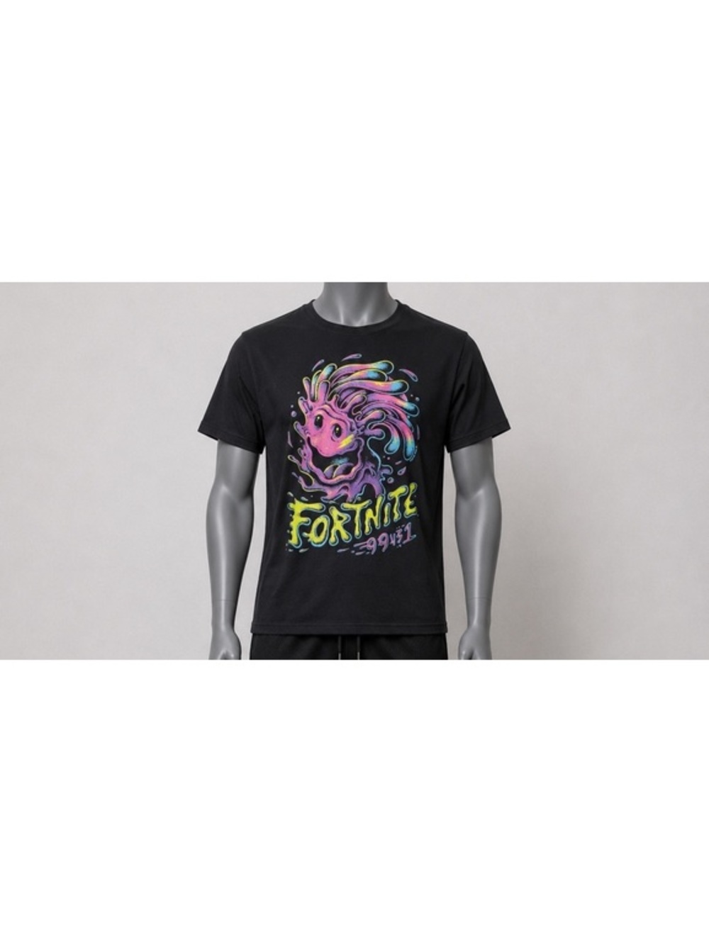 Fortnite Black Graphic T-Shirt Neon Character Graphic Size M Epic Games